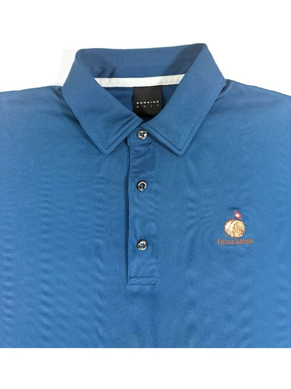 Dunning Mens Polo Shirt PGA Golf Fields Ranch Texas Size Medium Performance Teal